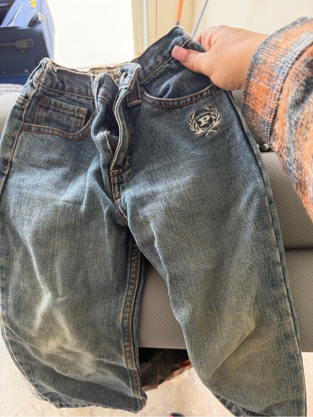 Phat Farm Boys Blue Denim Jeans with Embroidered Crest